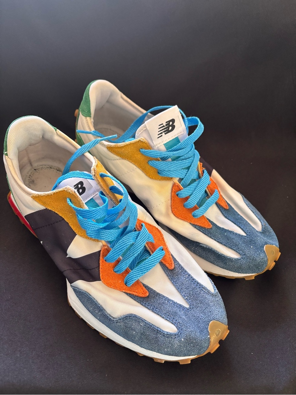New Balance Men’s  Colorblock Sneakers - Blue/Orange/Yellow Size 12